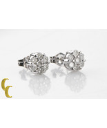 10K White Gold Diamond Floret Stud Earrings W/Butterfly Backings Apx. .5... - £503.51 GBP