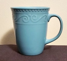 Royal Norfolk Teal Coffee Mug/Cup Embossed W/ Dots &amp; Swirls - £5.34 GBP