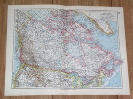 1928 Vintage Map Of Canada Quebec Ontario British Columbia Alberta Newfoundland - £19.11 GBP