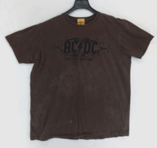 AC/DC Can&#39;t Stop Rock &amp; Roll Mens Brown T-Shirt by Rockware Unisex Size XL - £8.19 GBP