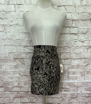 Decree Juniors Mini Skirt Black Gold Metallic Textured Stretch Knit Size M NEW - £17.58 GBP
