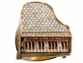 3Ct Rund Künstlicher Diamant Herren Modeschmuck Piano Ring 14K Rose Vergoldet - £116.04 GBP