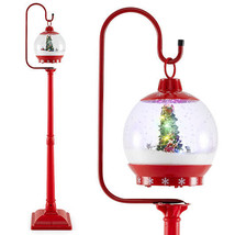 68 Inch Festive Musical Christmas Street Lamp Post with Snow Globe Lante... - $2,589.52 MXN