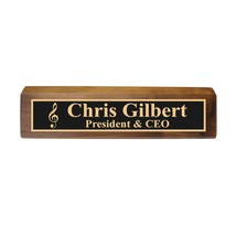 Desk Wedge Name Plate - PERSONALIZED - Treble Clef Music Note - 11 Inche... - $43.11