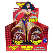 Wonder Woman Image on Strawberry Lemonade Candy Box of 12 Metal Tins NEW SEALED - £34.49 GBP