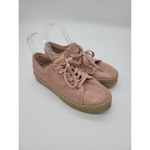 Tretorn Sparkle Pink Espadrille Lace Up Sneakers 8.5 Womens Leather Shoes - £25.74 GBP