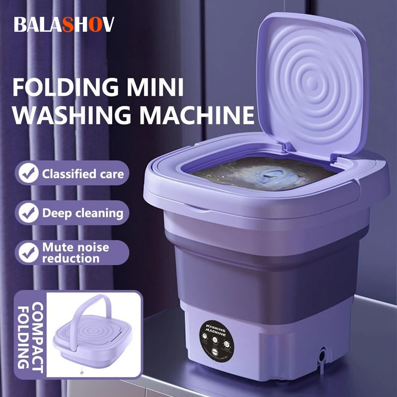 8L Portable Small Foldable Washing Machine with Spin Dryer For Socks Und... - $56.31+