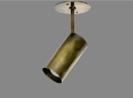 1950Antique Pure Brass Cylinder Wall Fixture Mid century Lighting Sputni... - €110,99 EUR