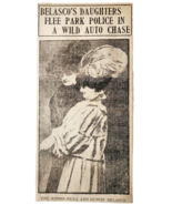 1907 Belasco Sisters Criminals Newspaper Clipping Wild Auto Chase Police... - $42.03 CAD
