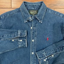 Polo Country Ralph Lauren Heavy Denim Button Down Shirt Medium - $73.64