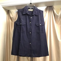 Vintage Silk Exchange 100% Silk Women’s S Small Blue Button Shirt Blouse - £11.58 GBP