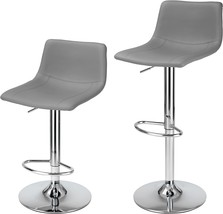 Bar Stools Set Of 2 Counter Height, Swivel Barstools With Footrest And L Shape - £135.47 GBP