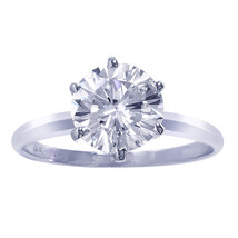 2.00 Carat GIA Certified Round Diamond Solitaire Engagement Ring 14K White Gold - £10,120.84 GBP