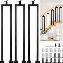 3 Pack U Shape 36&quot; Stair Balusters with Adjustable Top Bracket Matte Black - $1,044.77 MXN