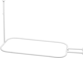 Aluminum Curtain Claw Foot Tubs Hoop Shower Rod 50&quot;-72&quot; White NEW - $52.81