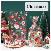 50PCS Bags + 50PCS Wire Ties Plastic Gifts Packaging Pouches X-mas Wedding Party - £116.75 GBP