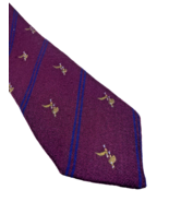 Vintage 1960s Tie Rooster Wool Silk Blend Flying Geese Goose Duck Burgun... - €22,54 EUR