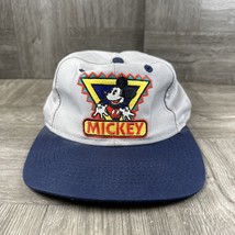 Vintage Disney Universal Mickey Mouse Snapback Hat Cap Gray Collectible - £9.65 GBP