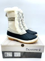 BEARPAW Floral Tess Faux Fur-Trim Duck Boots- Winter White, US 7M / EUR 38 - £45.91 GBP