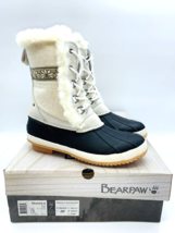 BEARPAW Floral Tess Faux Fur-Trim Duck Boots- Winter White, US 7M / EUR 38 - £45.52 GBP