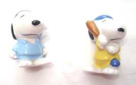  Peanuts Snoopy Miniature Ceramic Baseball Player Figurines - $39.99