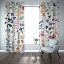 Floral Blackout Curtains 84 in Long 2 Panels, Wild Blue Beige and, 42&quot; × 84 - $41.99