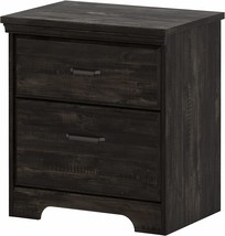 Versa 2-Drawer Nightstand, South Shore, Rubbed Black. - £122.56 GBP