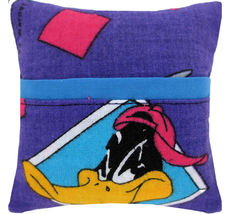 Tooth Fairy Pillow, Purple, Looney Tunes Fabric, Blue Bias Trim, Boys or Girls - £3.91 GBP