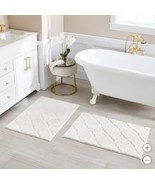 Charisma Bath Rugs White 2-Pack Trellis Drylon Microfiber Nonskid Rectangle - $64.99