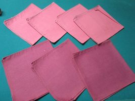 LINEN NAPKINS SETS PINK-RED/Compatible with WHITE LACED BORDER PICK 1 SE... - $25.47