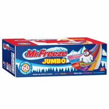 Box of 60 Mr. Freeze Jumbo Size Freezies Ice Pops 150 ml Each  -Free Shipping - £41.86 GBP
