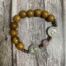 Natural Wood Catholic Bracelet,Christian Bracelet, Catholic Gift, Holy Bracelet - £14.30 GBP