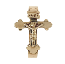 Applied 12k Yellow Gold Cross Crucifix Ring Size 8.5 Jewelry (#J7275) - $256.41