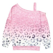 Womens Top 3X Cold Shoulder Pink Camo White with Gray Leopard Print Long... - £18.94 GBP