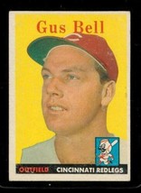 Vintage Baseball Trading Card Topps 1958 #75 Gus Bell Cincinnati Redlegs - £8.52 GBP