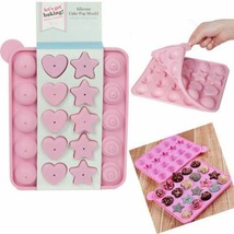 Kitchen Craft Silicone Cake Pop Mould Tray Birthday Party Cookware 20 Pc Cakes - £9.83 GBP