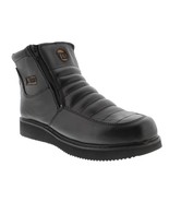 Mens Black Work Boots Rubber Sole Anti Slip Oil Resistant Shoes Zipper - £47.94 GBP