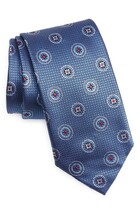 Canali Medallion Silk Tie, Color Blue - $99.00