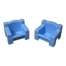 2 Sesame Street Blue Chairs from 1984 CBS Inc Playskool Replacement Part Piece - £3.88 GBP