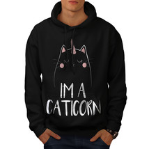 Wellcoda Cat Unicorn Mens Hoodie, Funny Casual Hooded Sweatshirt - £25.57 GBP+