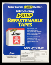 1984 Luvs Disposable Diapers Refastanable Tapes Circular Coupon Advertis... - £14.80 GBP