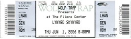 Lynyrd Skynyrd Ticket Stub June 1 2006 Vienna Virginia - £11.64 GBP