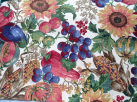 Fabric Timeless Runner Pumpkins Squash Berries, Sunflowers, Eggplant, Co... - $1.95