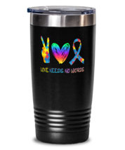 Autism Awareness Tumbler - Gift For Autistic Kids And Adults - Love Needs No  - £23.41 GBP