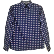 Lands End Womens Blouse Size 2 (XS) Blue Button Front Long Sleeve Collared - £10.25 GBP