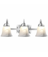 Bath Light 3-Light LED Brushed Nickel Vanity with Alabaster Glass Dimmable - £69.19 GBP