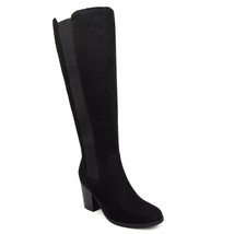 Sugar Women Block Heel Riding Boots Willetta Size US 7.5M Black Oil Fabric - £27.76 GBP