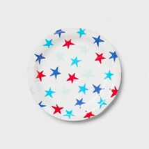 Sun Squad Disposable Plates 6.8x6.8 Red Blue Star 20ct - $53.22 MXN