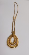 Beautiful Vintage Trifari Door Knocker Pendant Necklace Signed 24&quot; w/Tri... - $353.69 MXN