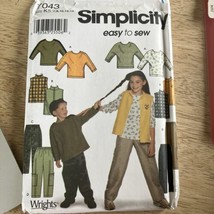 Simplicity Easy 7043 Unisex Child Pants Top Vest Sewing Pattern Sz 7 - 14 Uncut - $12.19